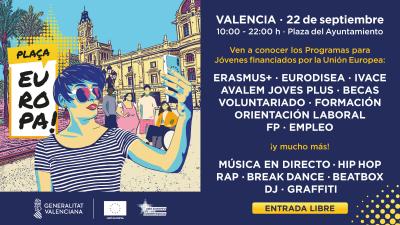 La Generalitat celebra el evento 'Plaza Europa' para dar a conocer los programas de formación y empleo para jóvenes de la Unión Europea